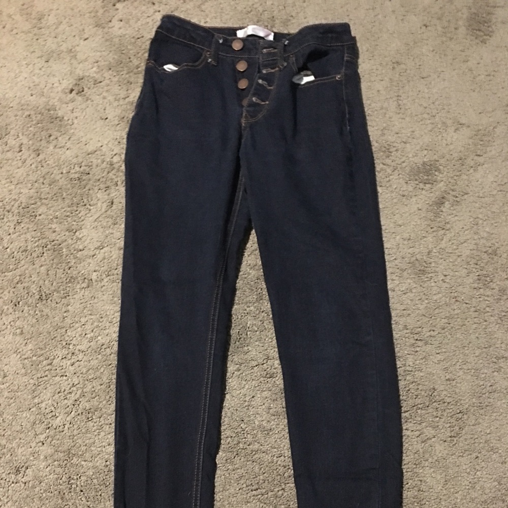 A pair of comfortable dark blue jeans